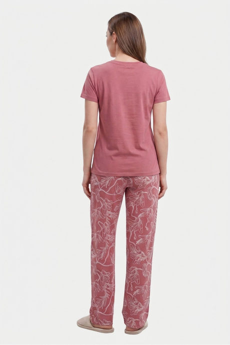 Sweet Dreams Typographic Printed Pyjama Set - Dusty Red — image 2